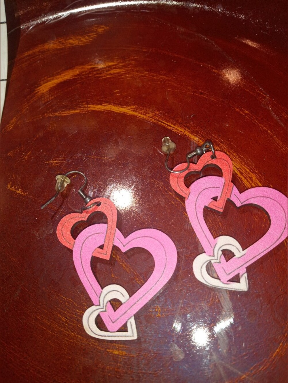 Pink & Coral Heart Drop Earrings - Women Jewelry